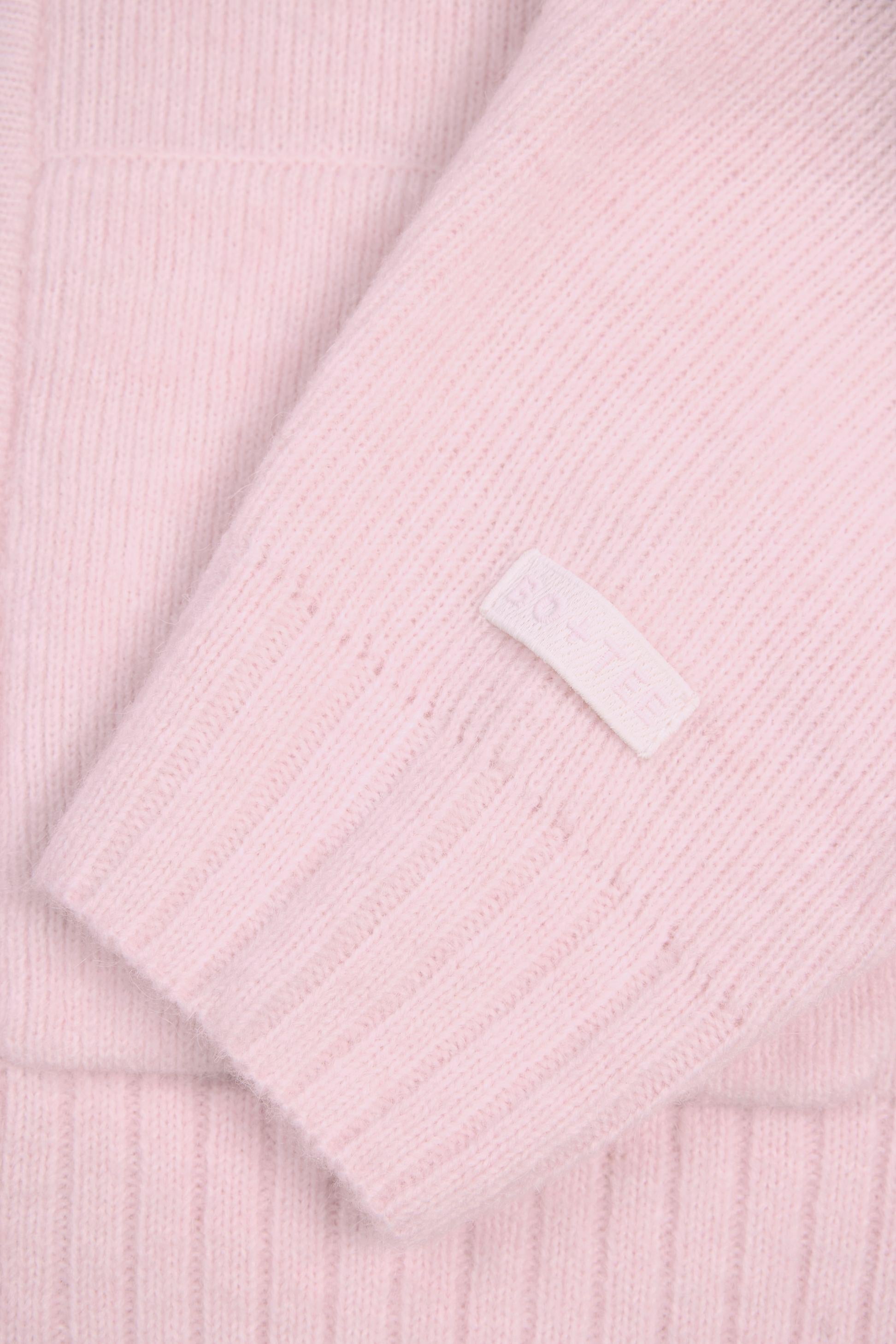 Soft Knit Zip-up Cropped Hoodie In Soft Pink