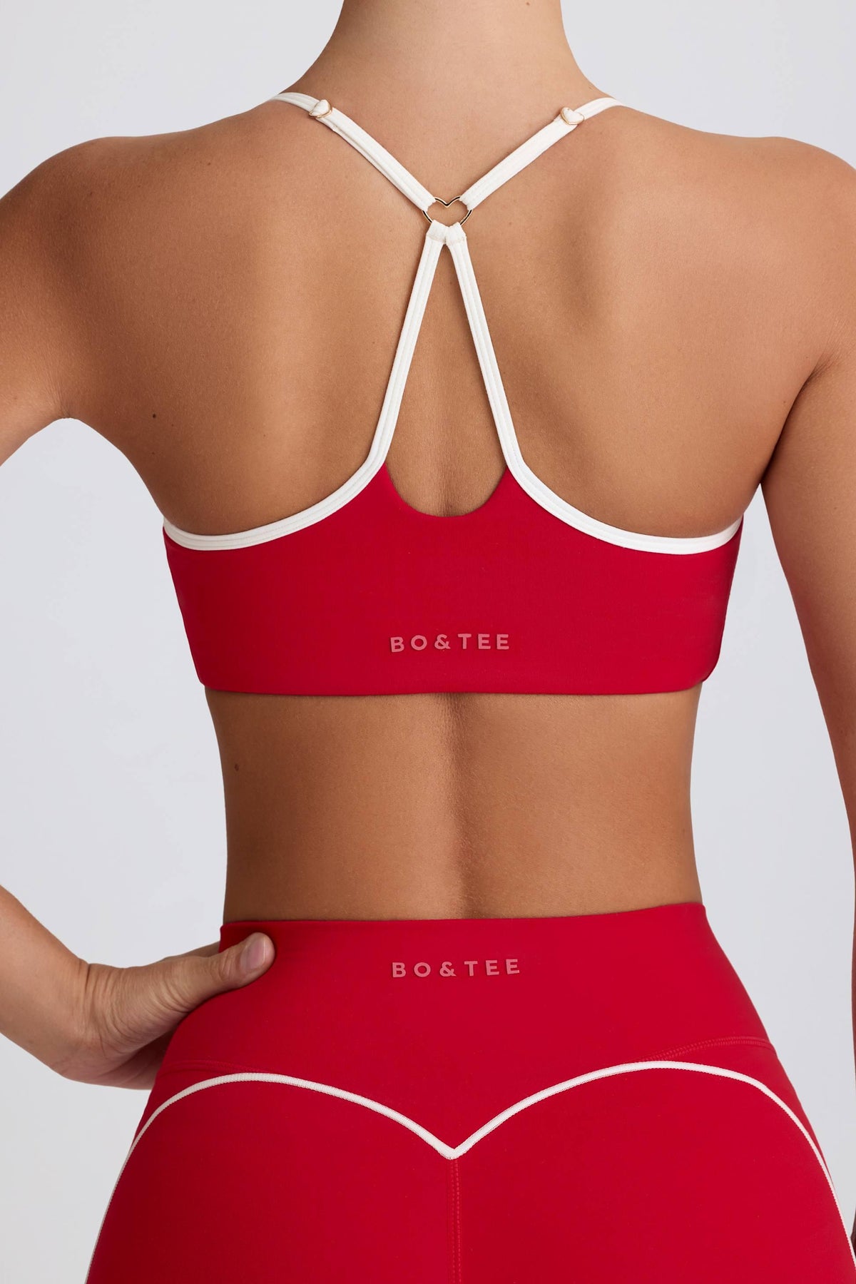 Soft Active Sweetheart-neck Sports Bra In Hot Red