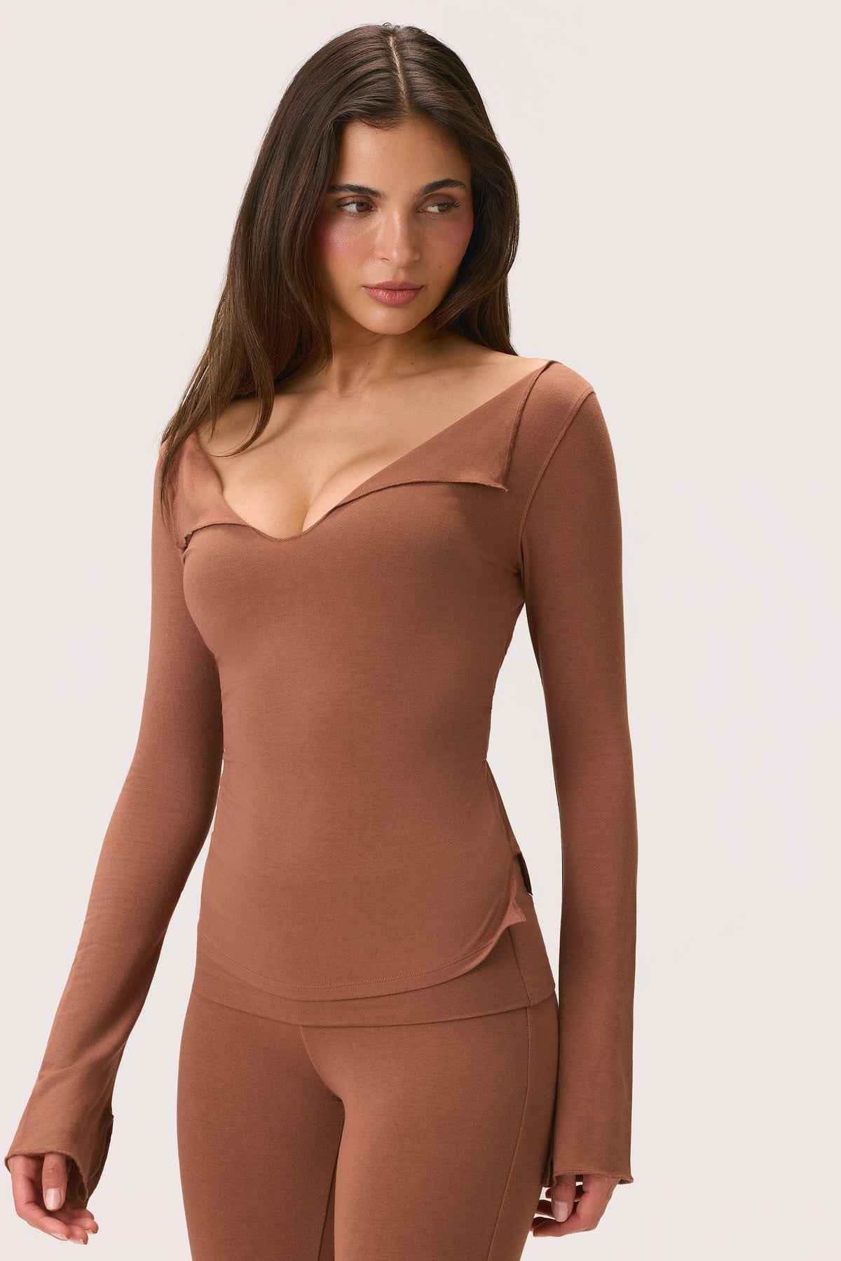 Buttercloud™ Long Sleeve Top In Cocoa