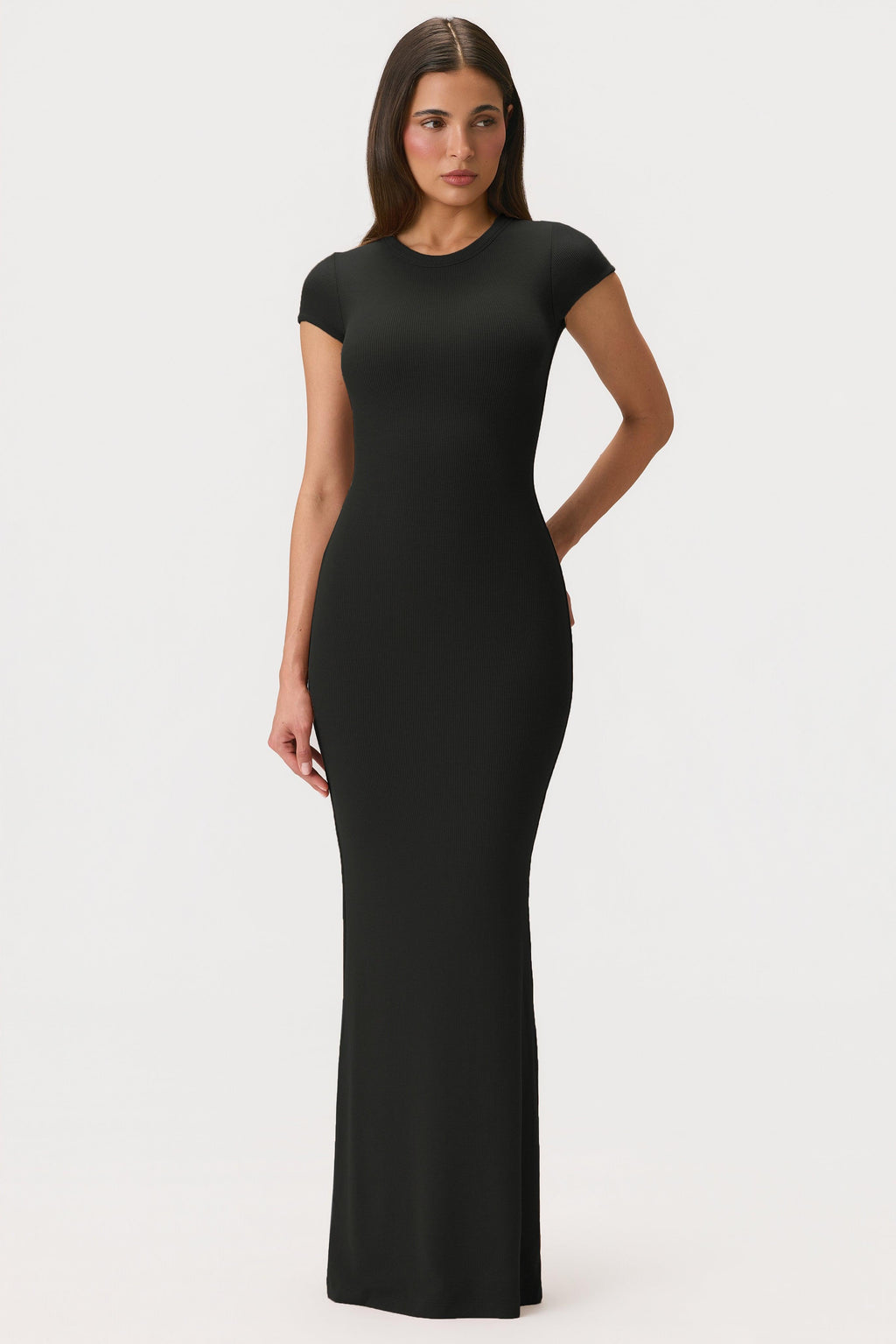 Buttercloud™ Cap Sleeve Maxi Dress In Black