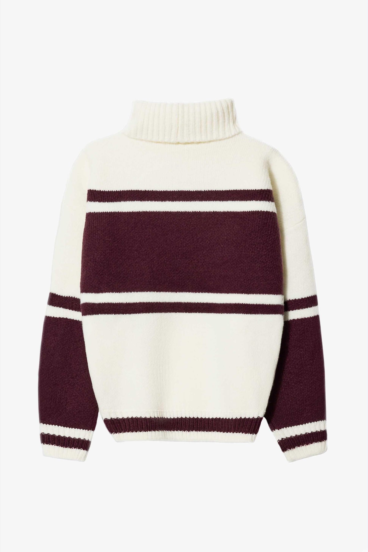 Knit Turtleneck Oversized Jumper In Burgundy
