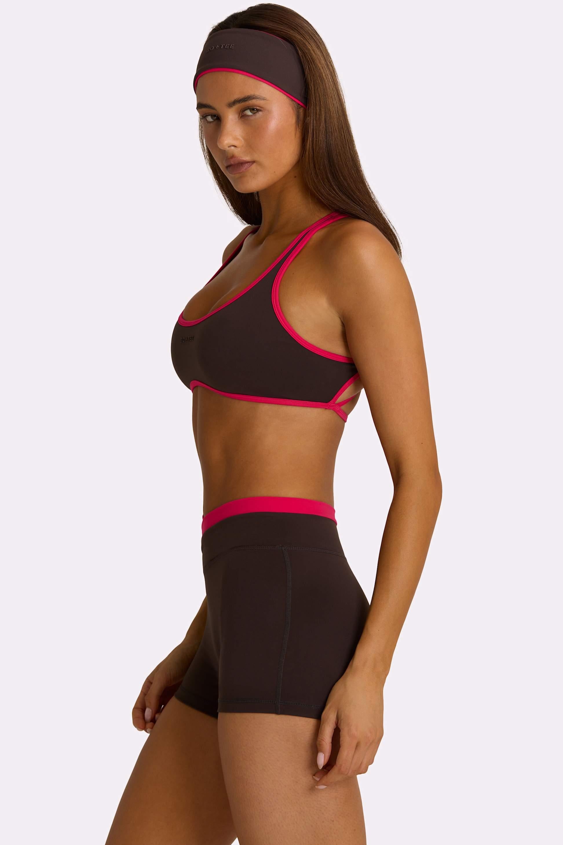 Soft Active Wrap Waist Shorts In Truffle