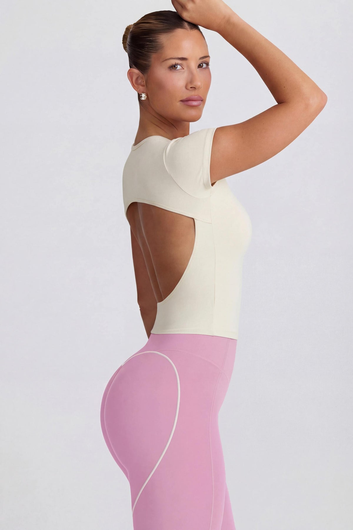 Cut-out Longline T-shirt In Oat