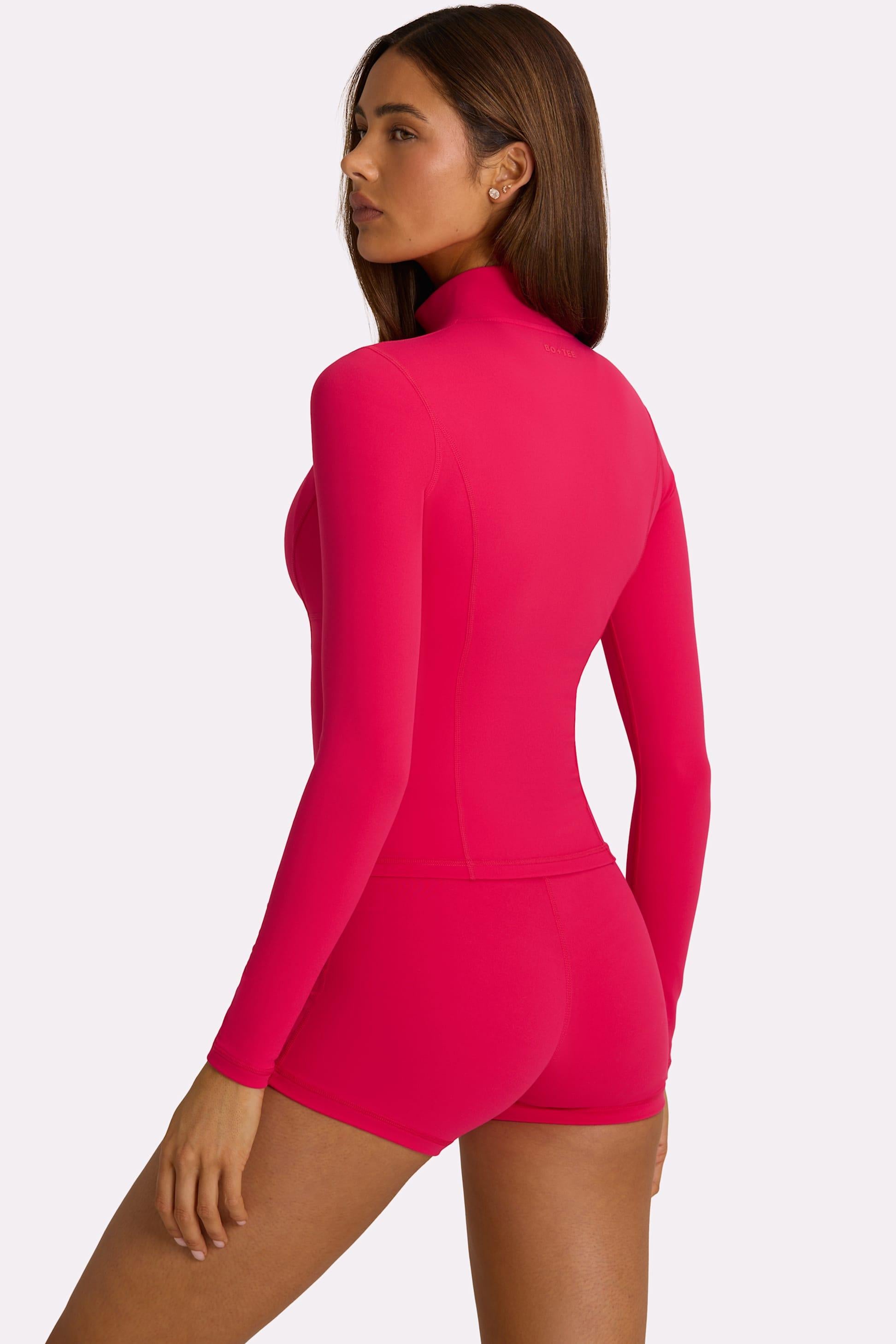 Soft Active Zip-up Jacket In Hot Pink