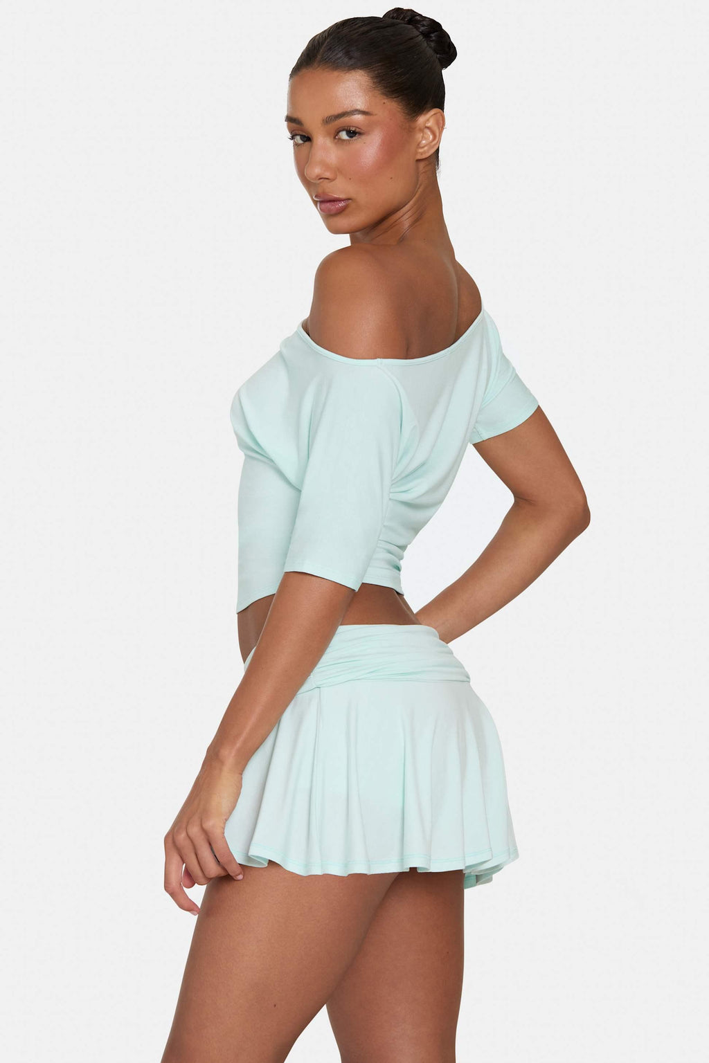 Buttercloud™ Slouchy Off-shoulder Top In Peppermint