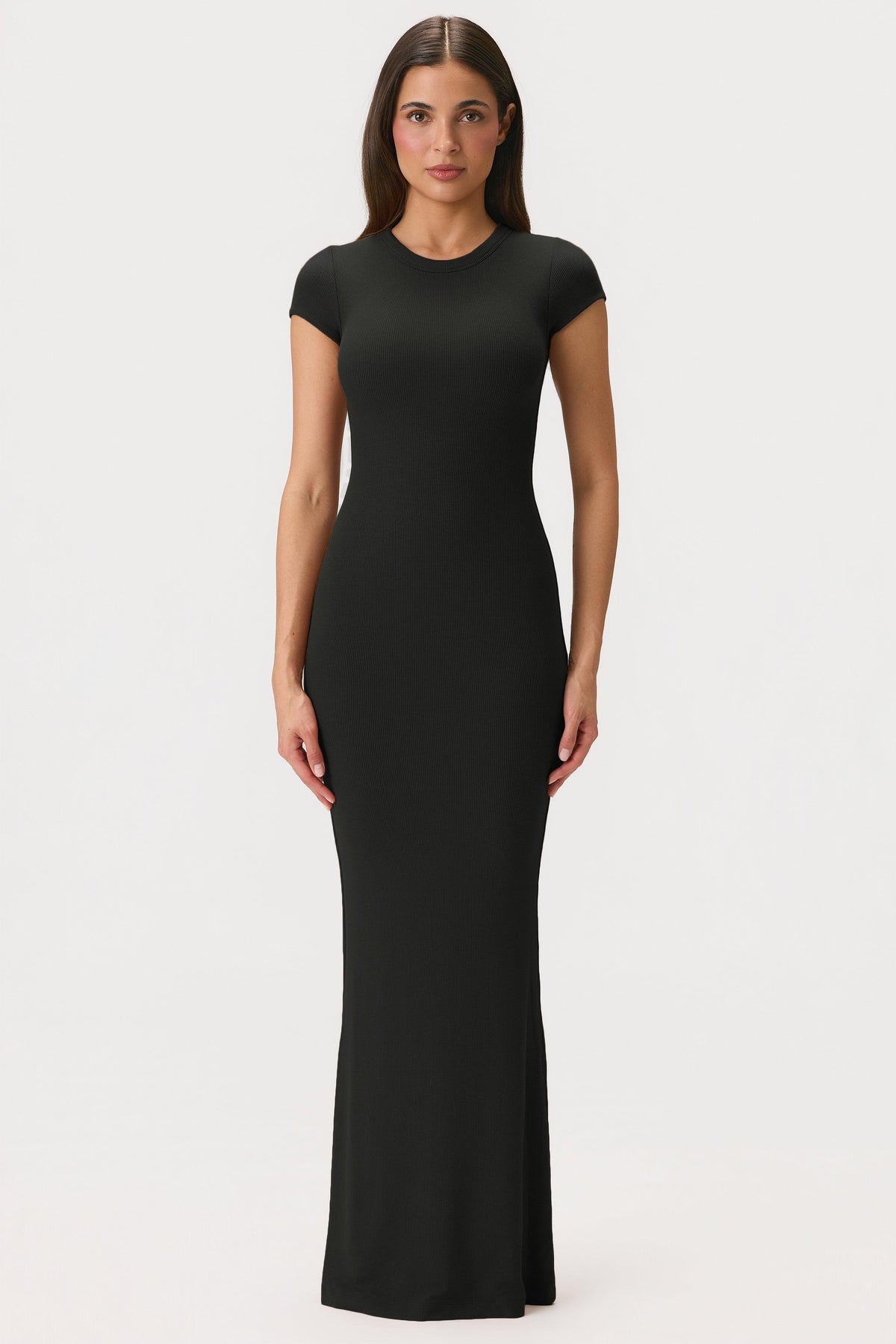 Buttercloud™ Cap Sleeve Maxi Dress In Black