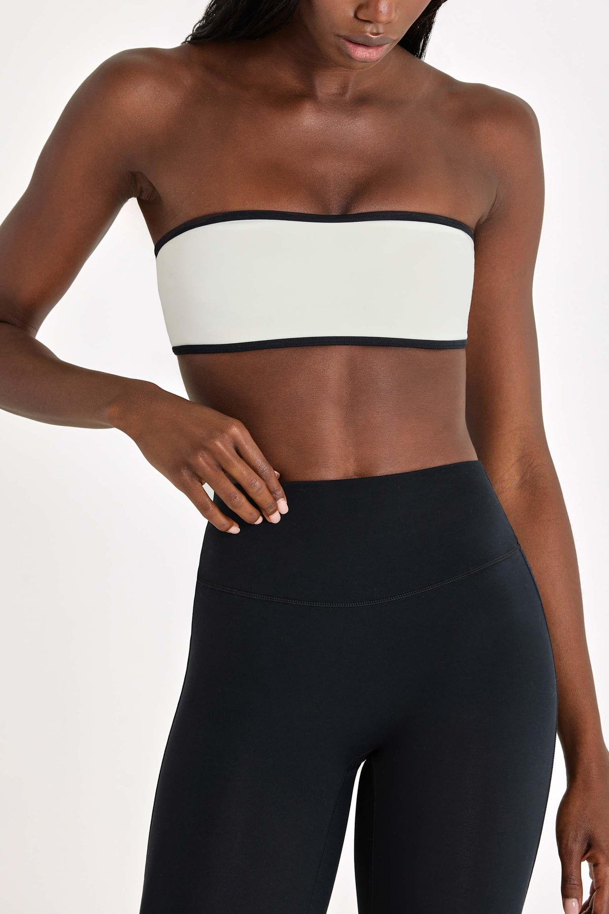 Soft Active Bandeau Sports Bra In Ivory