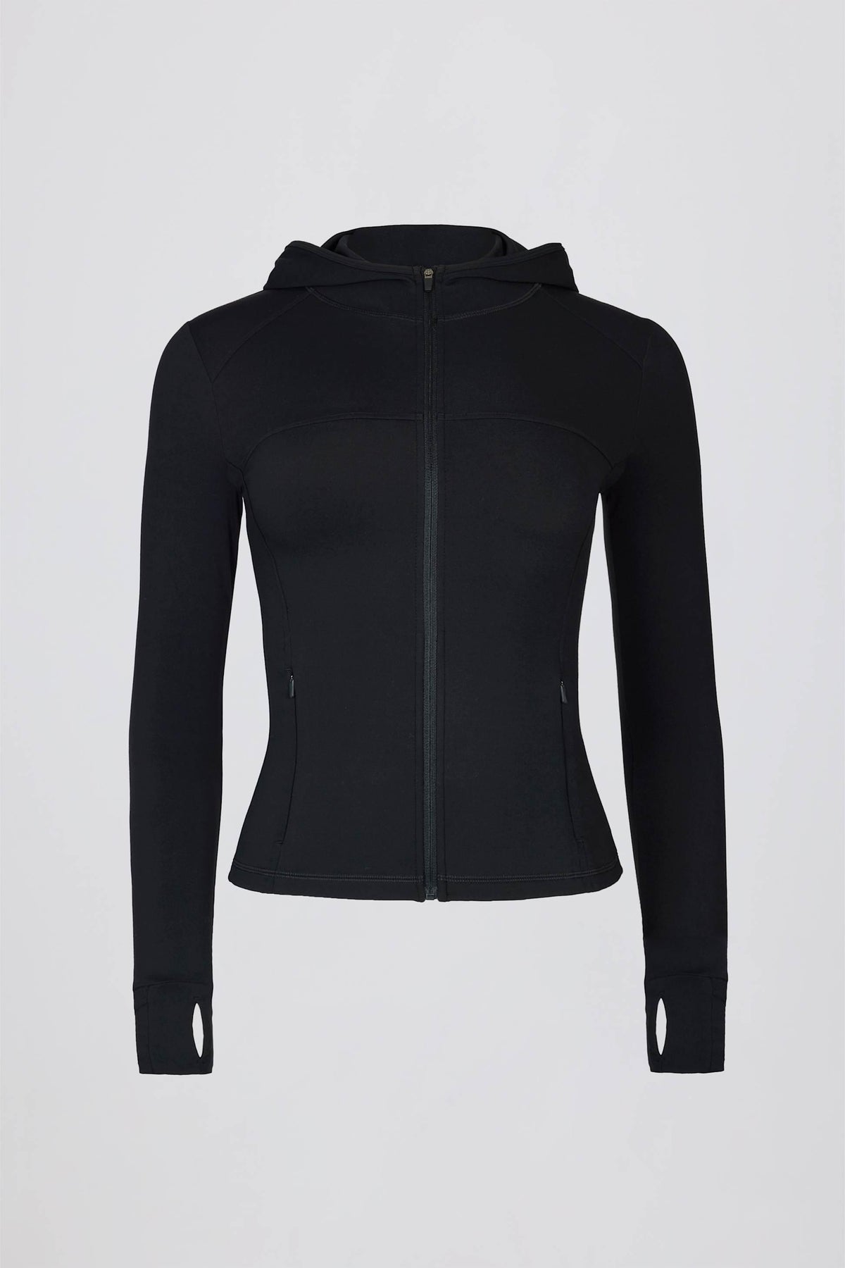 Soft Active Hooded Mid-layer Jacket In Black