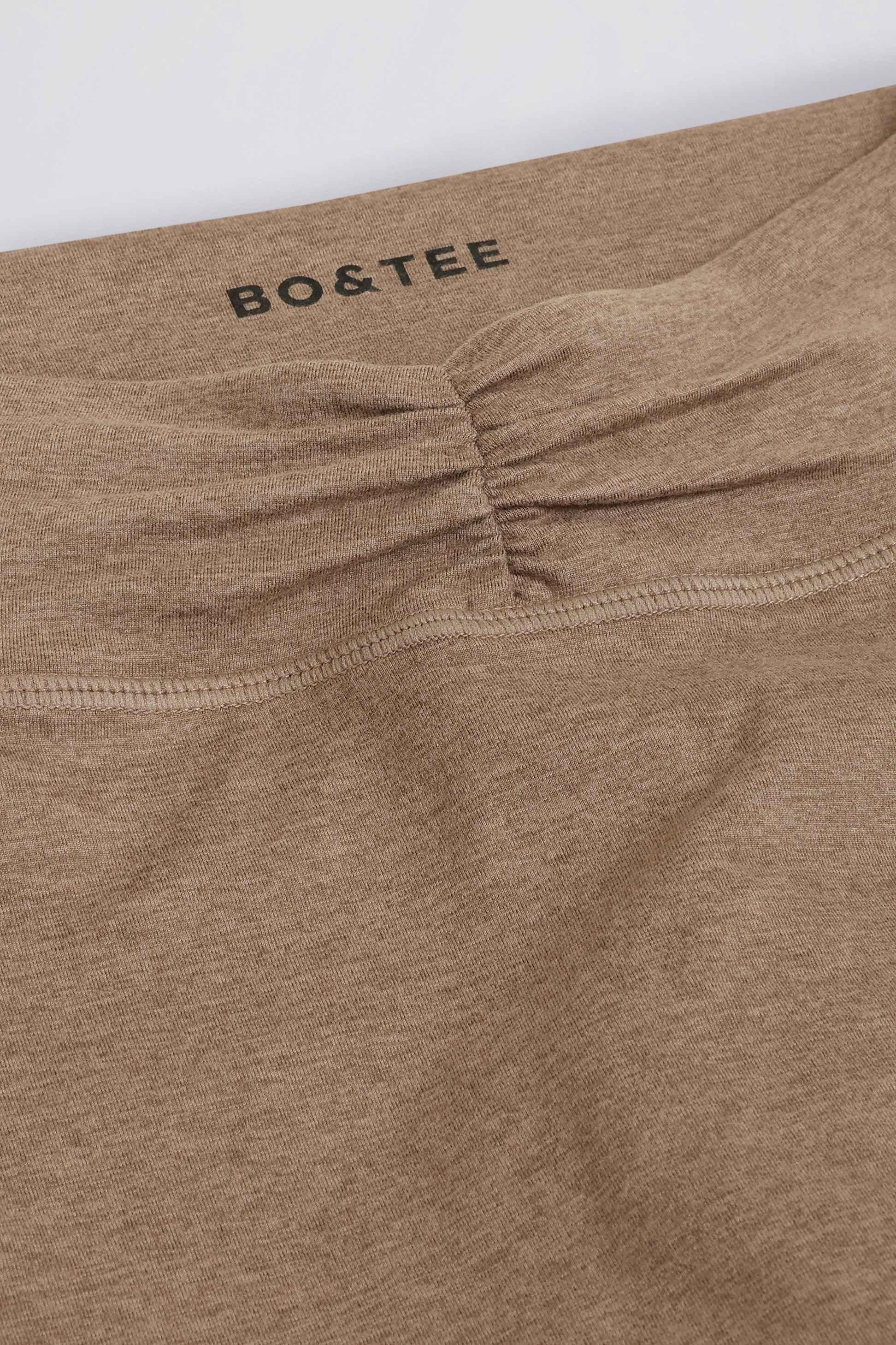 Brushed Jersey Ruched Mid-rise Leggings In Mocha Marl