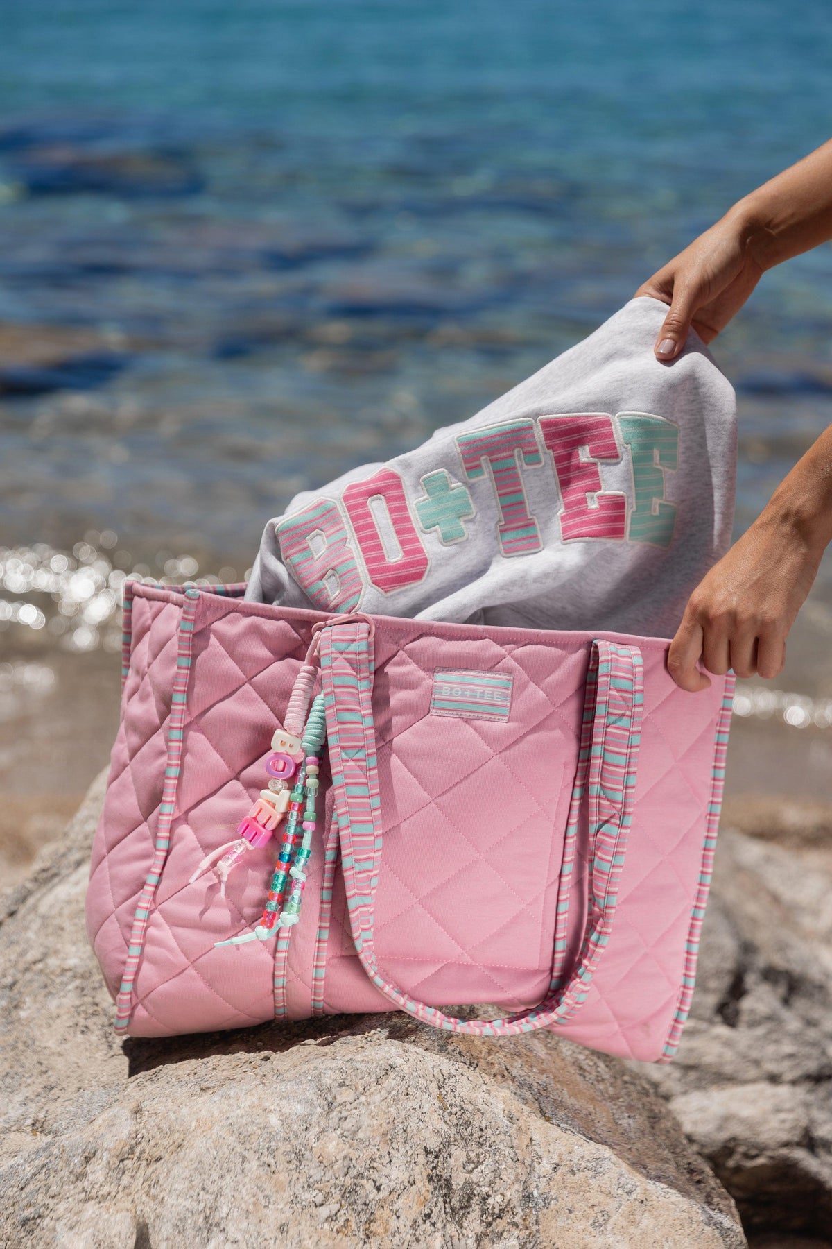 Jersey Tote Bag In Sweet Pink