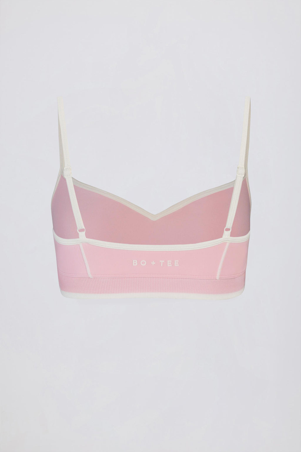 Soft Active Sweetheart-neck Contrast Sports Bra In Powder Pink