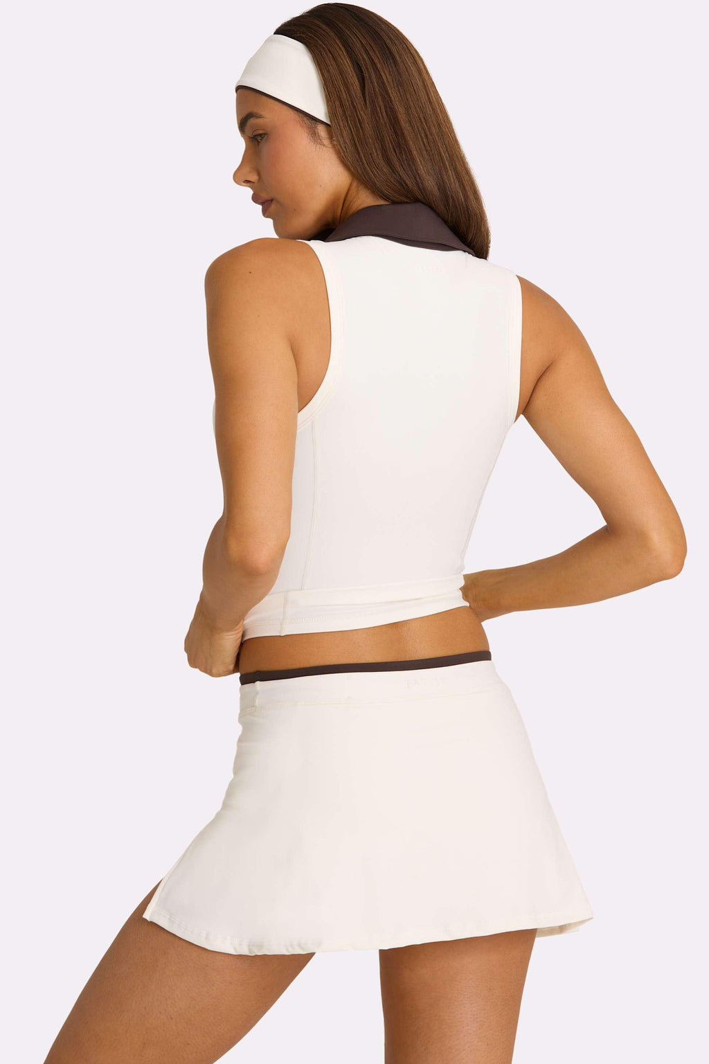 Soft Active Collared Tank Top In Coconut