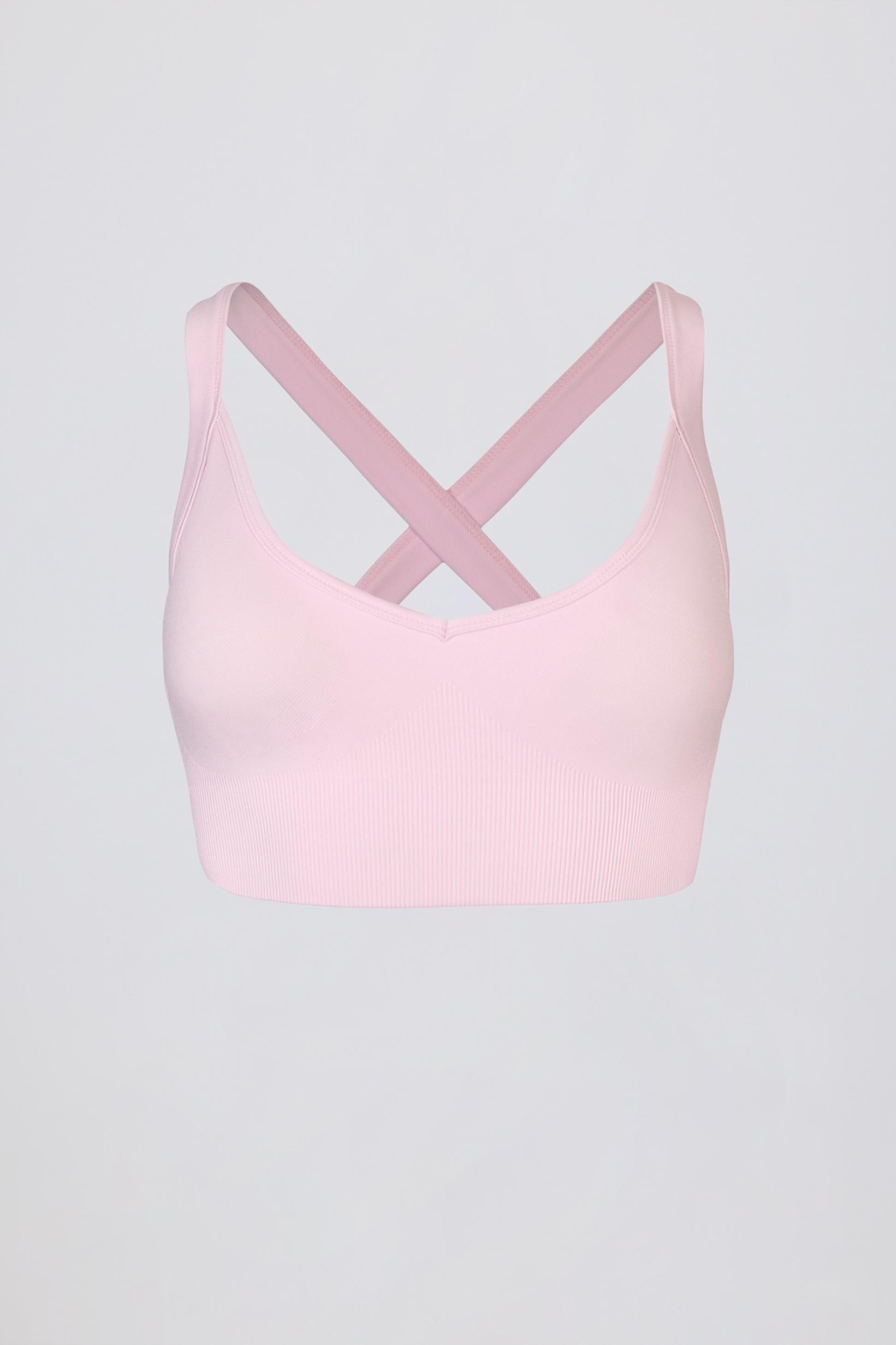 Super Sculpt Seamless Crossback Sports Bra In Soft Pink