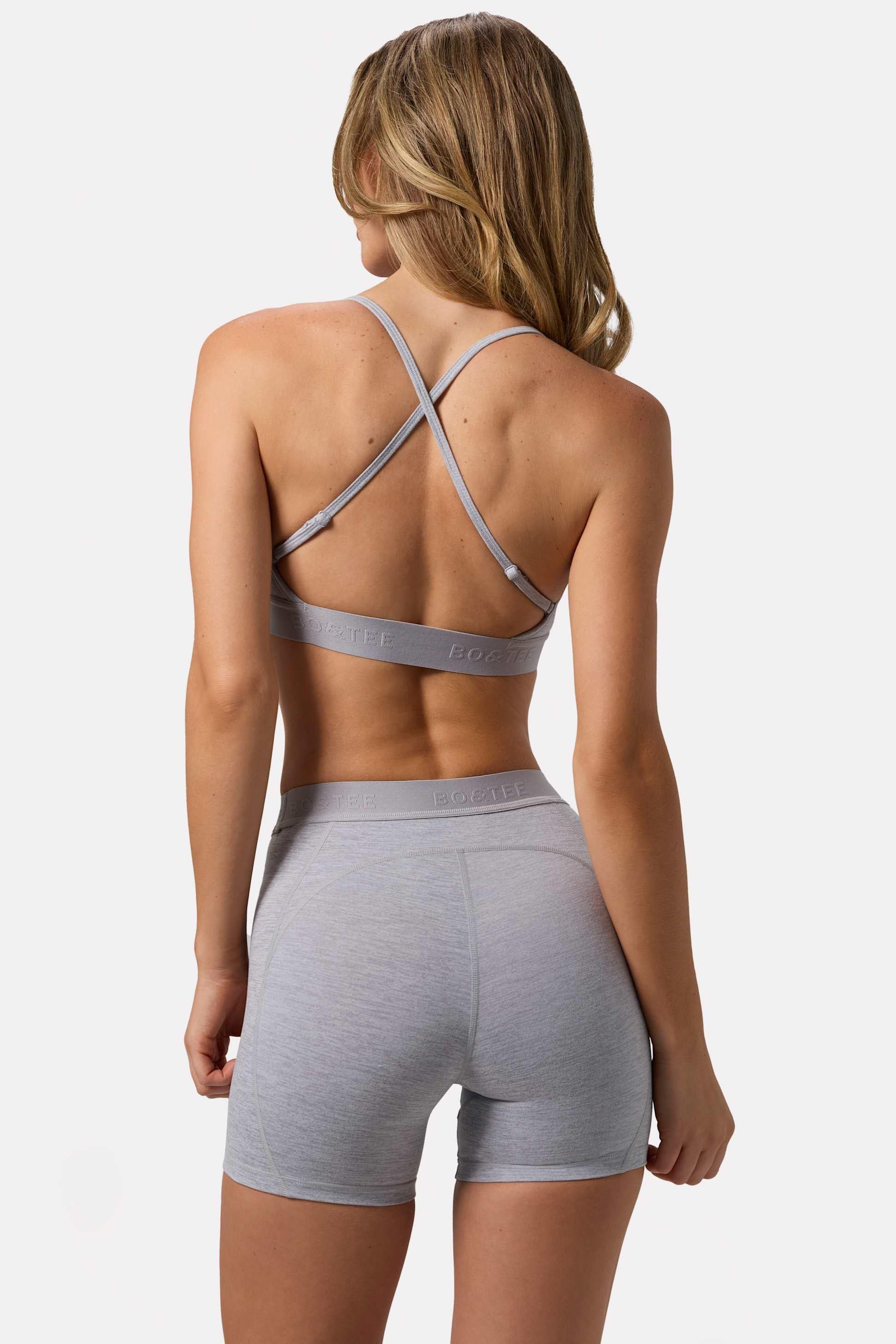 Soft Active Mini Shorts In Grey Marl