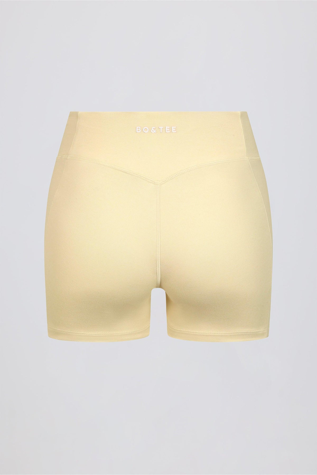 Ruched Mini Shorts In Lemon Marl