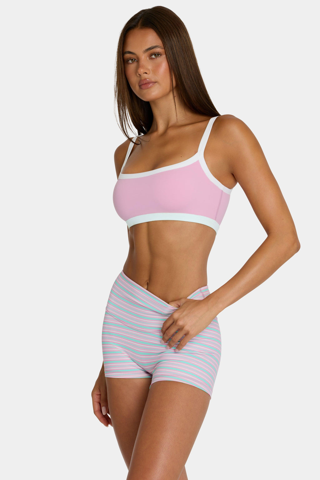 Soft Active Reversible Sports Bra In Multi Stripe