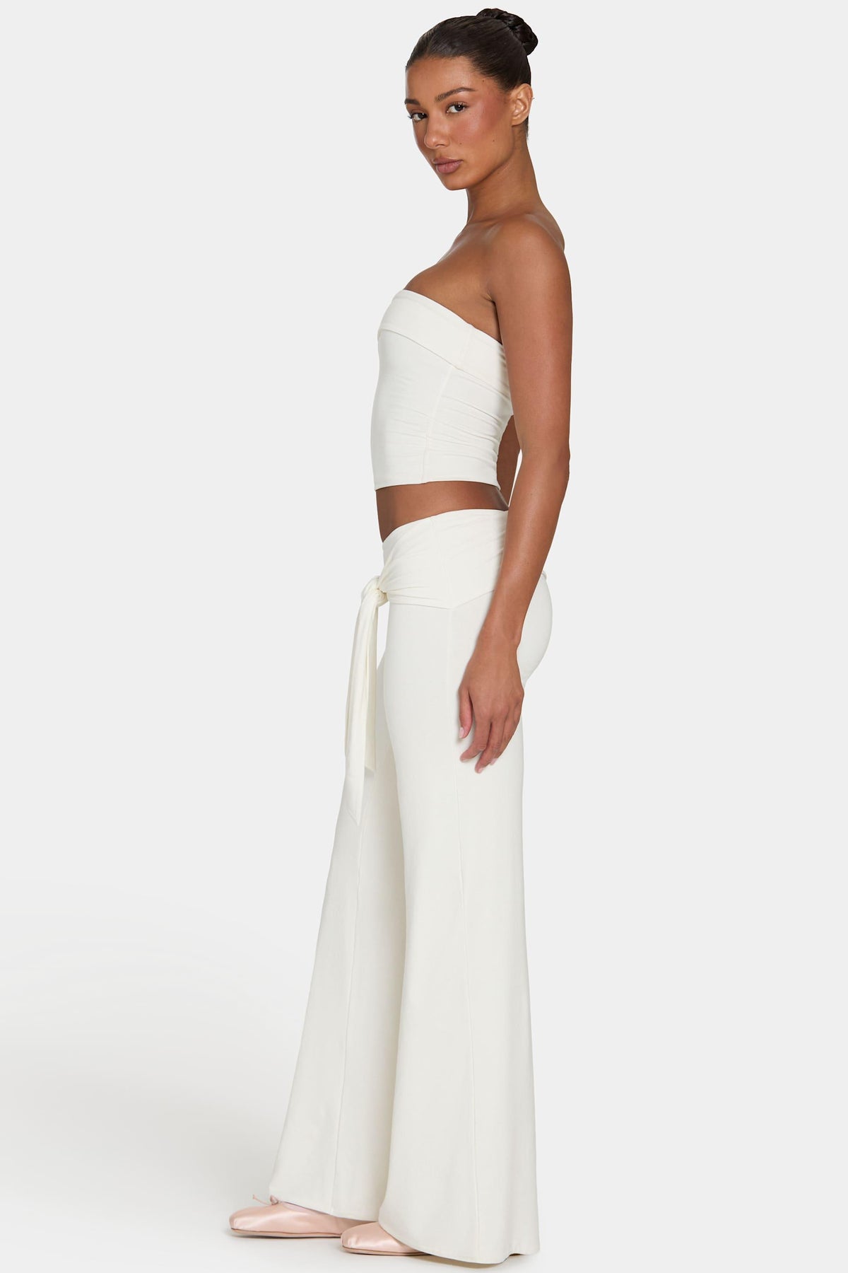 Buttercloud™ Tie-waist Wide-leg Trousers In Coconut