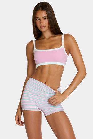 Soft Active Reversible Sports Bra In Multi Stripe