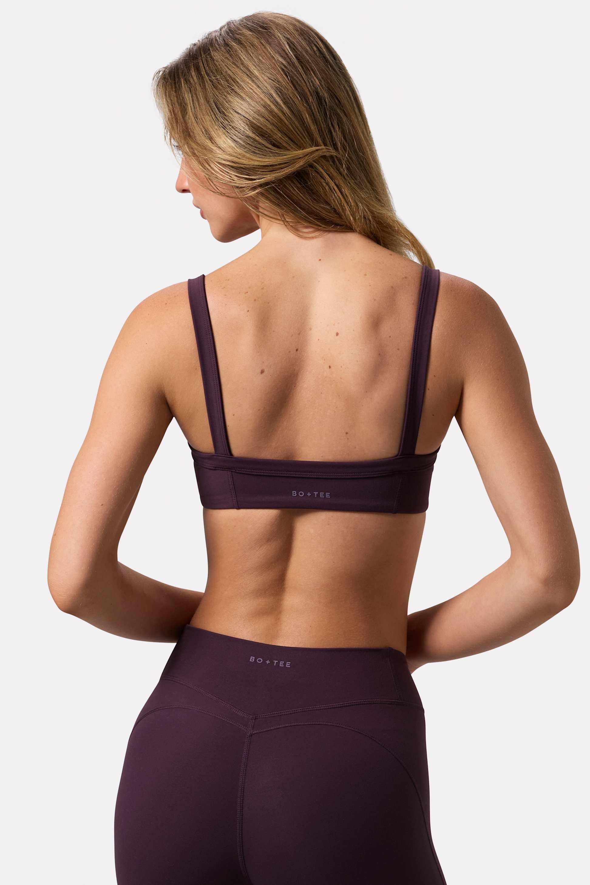 Soft Active Seam-detail Sports Bra In Plum