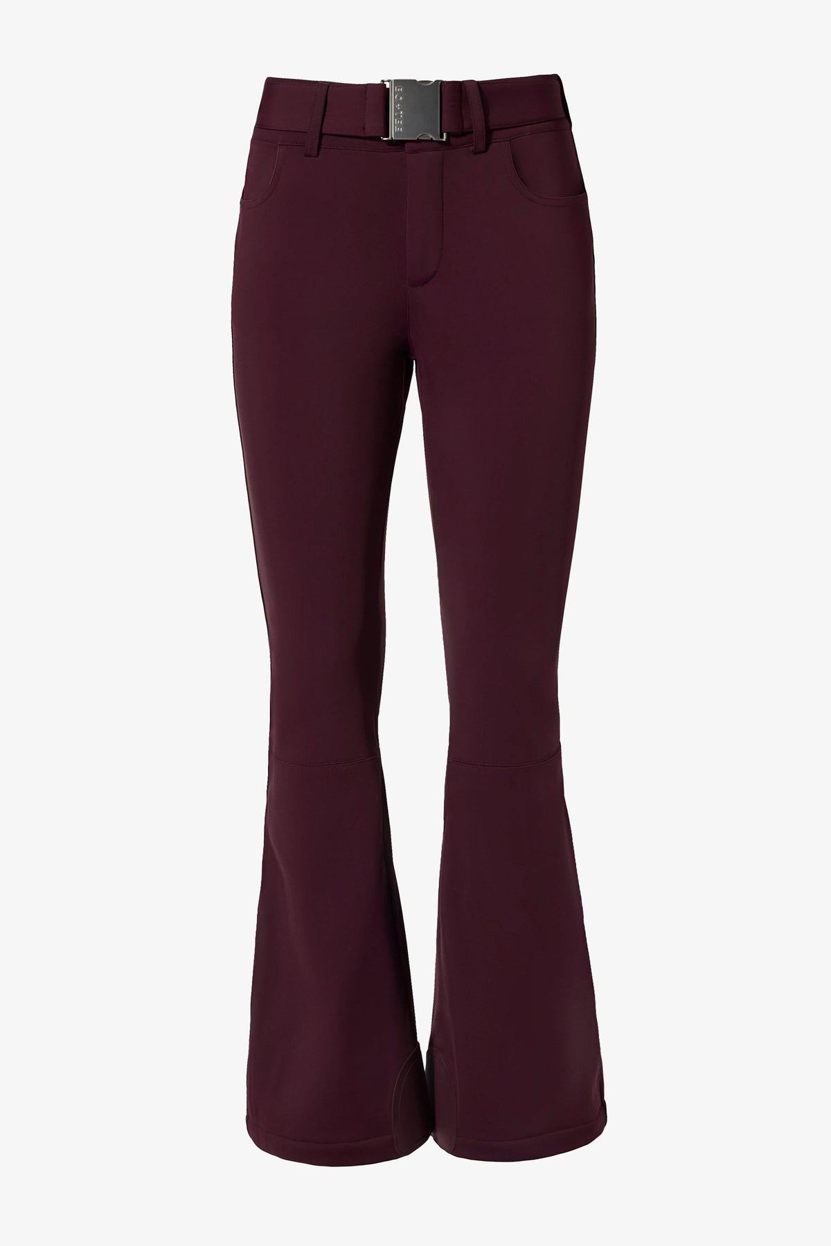 Waterproof Belted Ski Salopettes In Burgundy