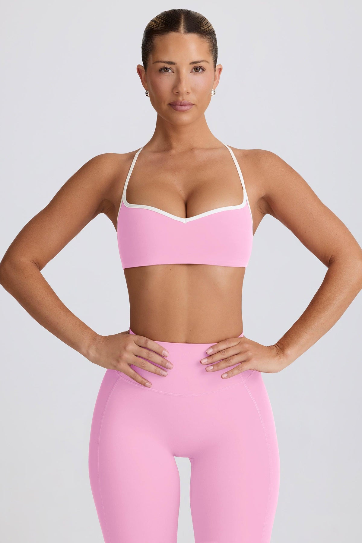 Soft Active Sweetheart-neck Sports Bra In Baby Pink