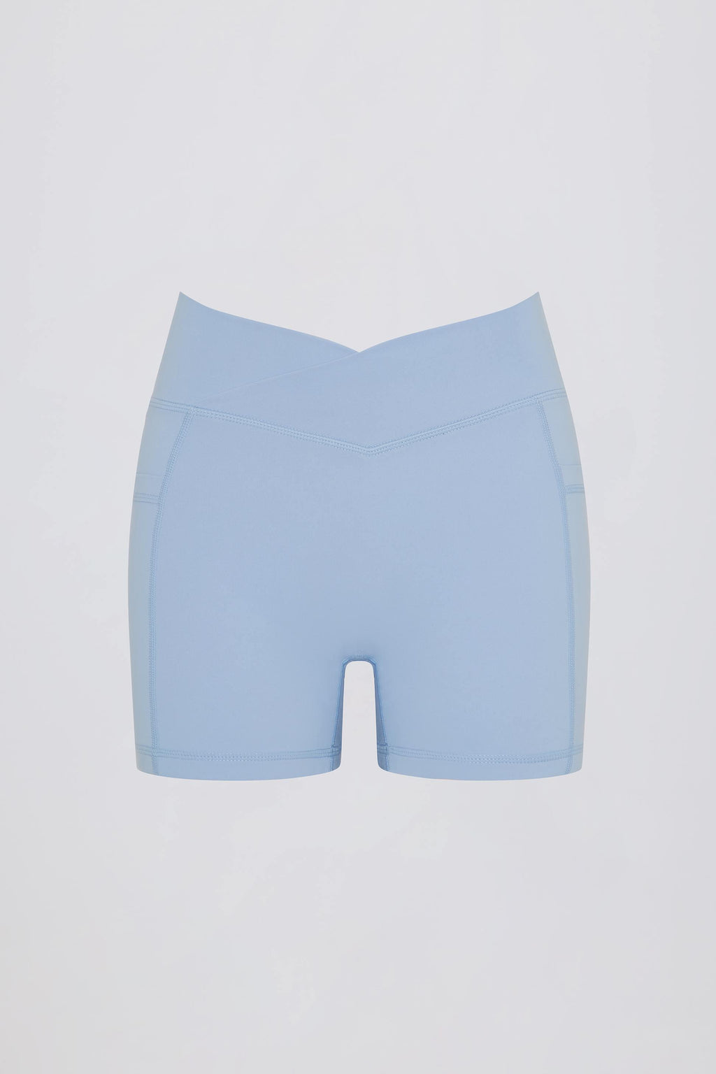 Soft Active Pocket V-waist Mini Shorts In Sky