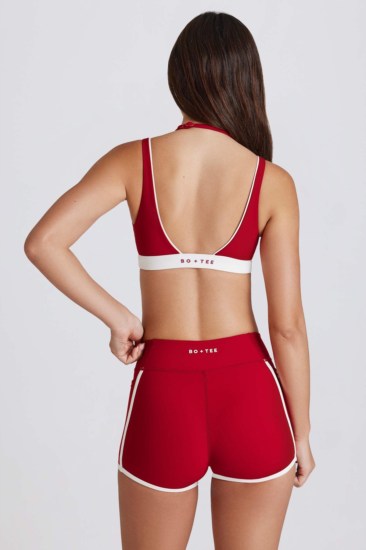 Soft Active Contrast Mini Shorts In Chilli