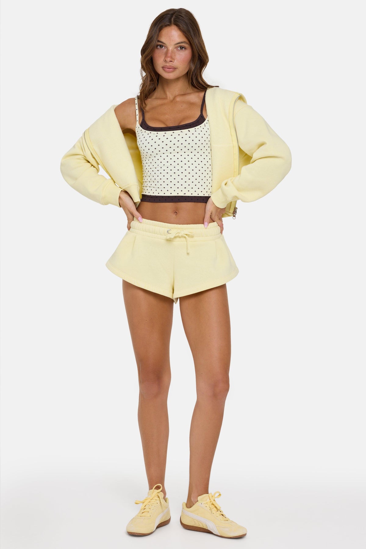 Mid-rise Mini Shorts In Buttercream