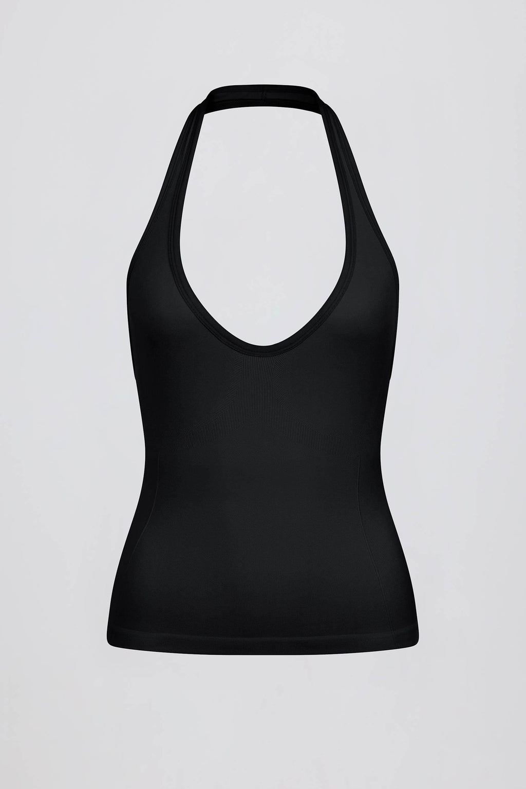 Define Luxe Halterneck Tank Top In Black