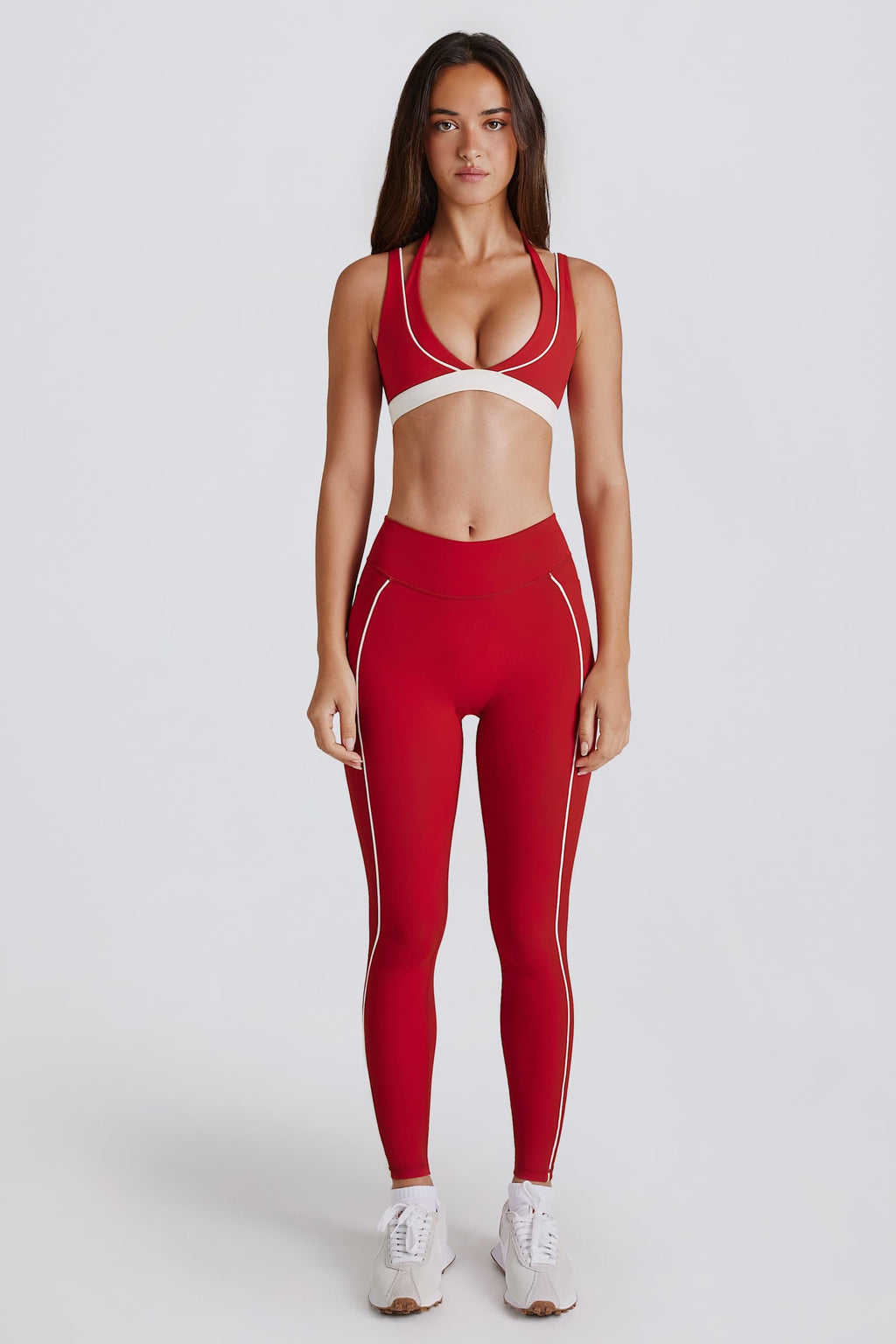 Soft Active Contrast Leggings In Chilli