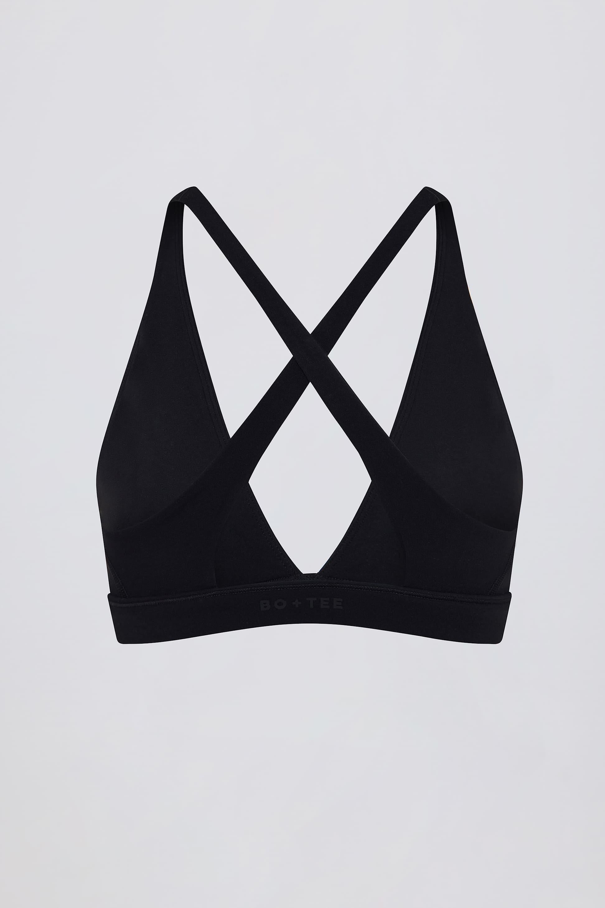 Soft Active Cross-back Sports Bra In Black