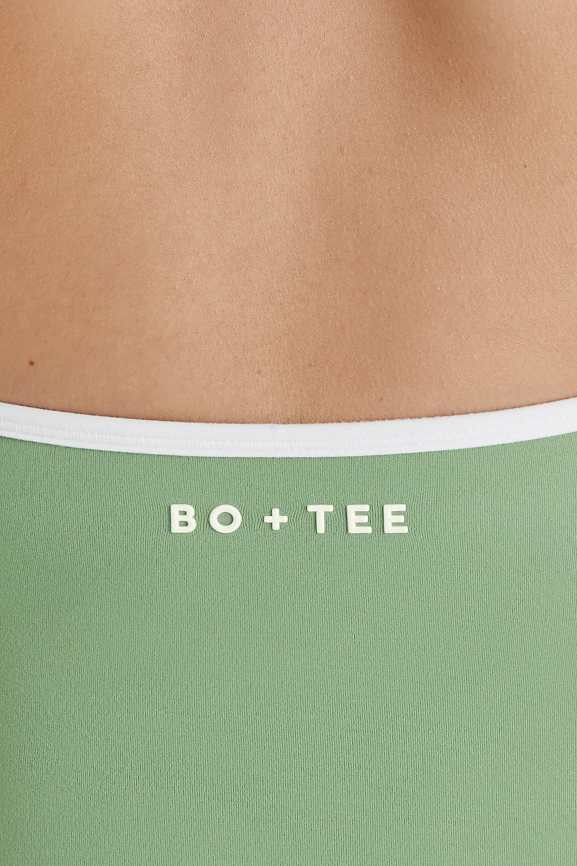 Soft Active V-neck Halterneck Top In Green