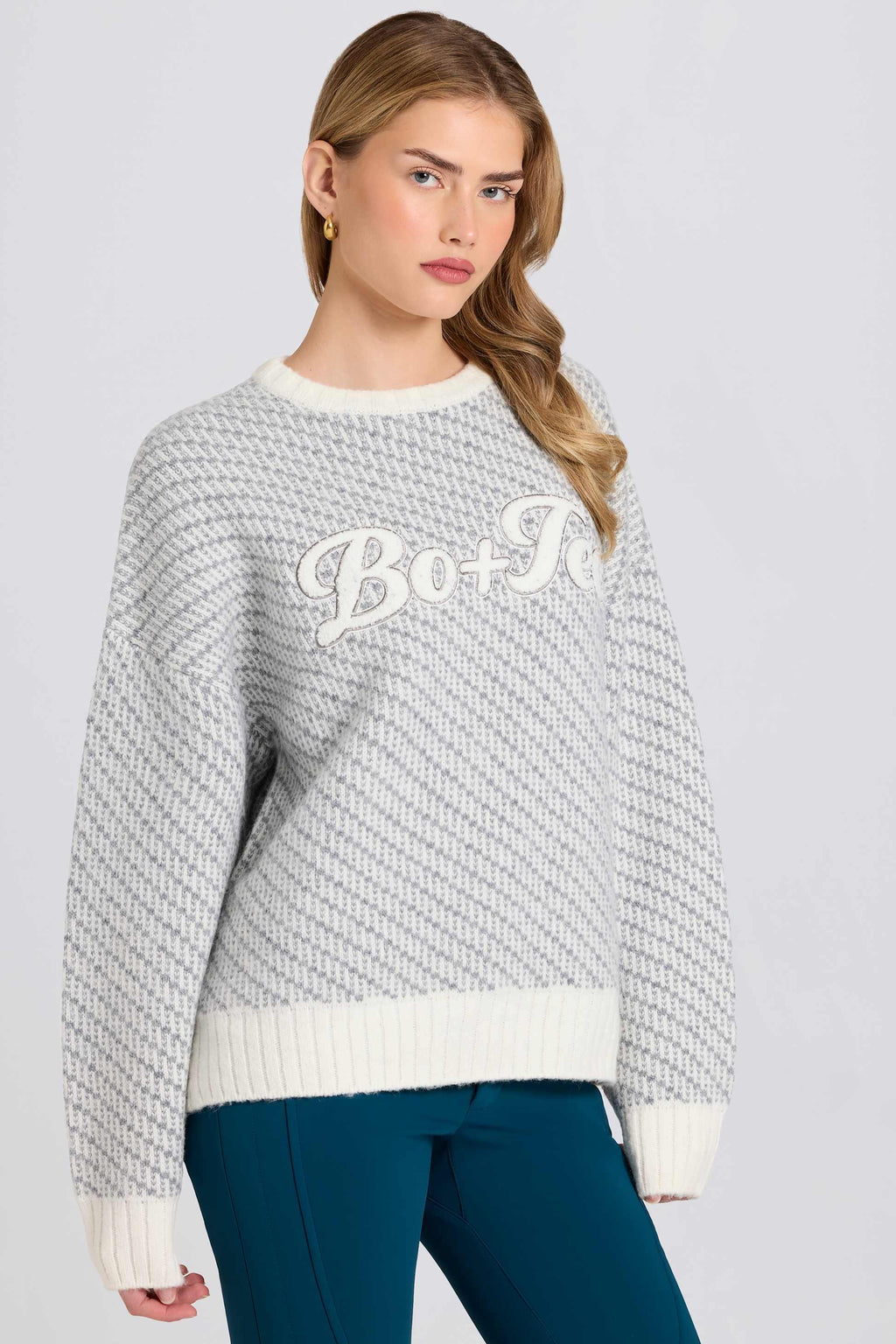 Knit Logo Oversized Jumper In Ice