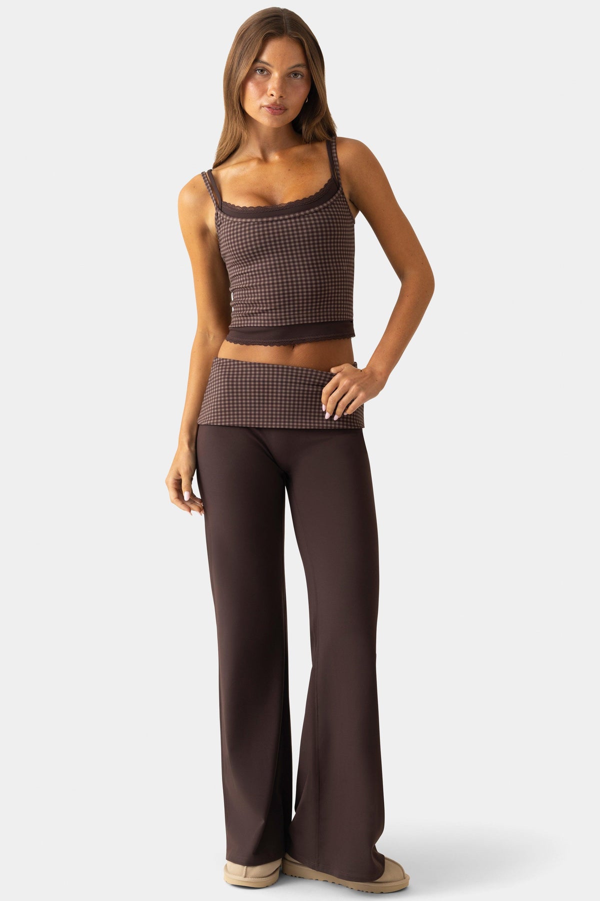 Soft Active Wide-leg Trousers In Espresso